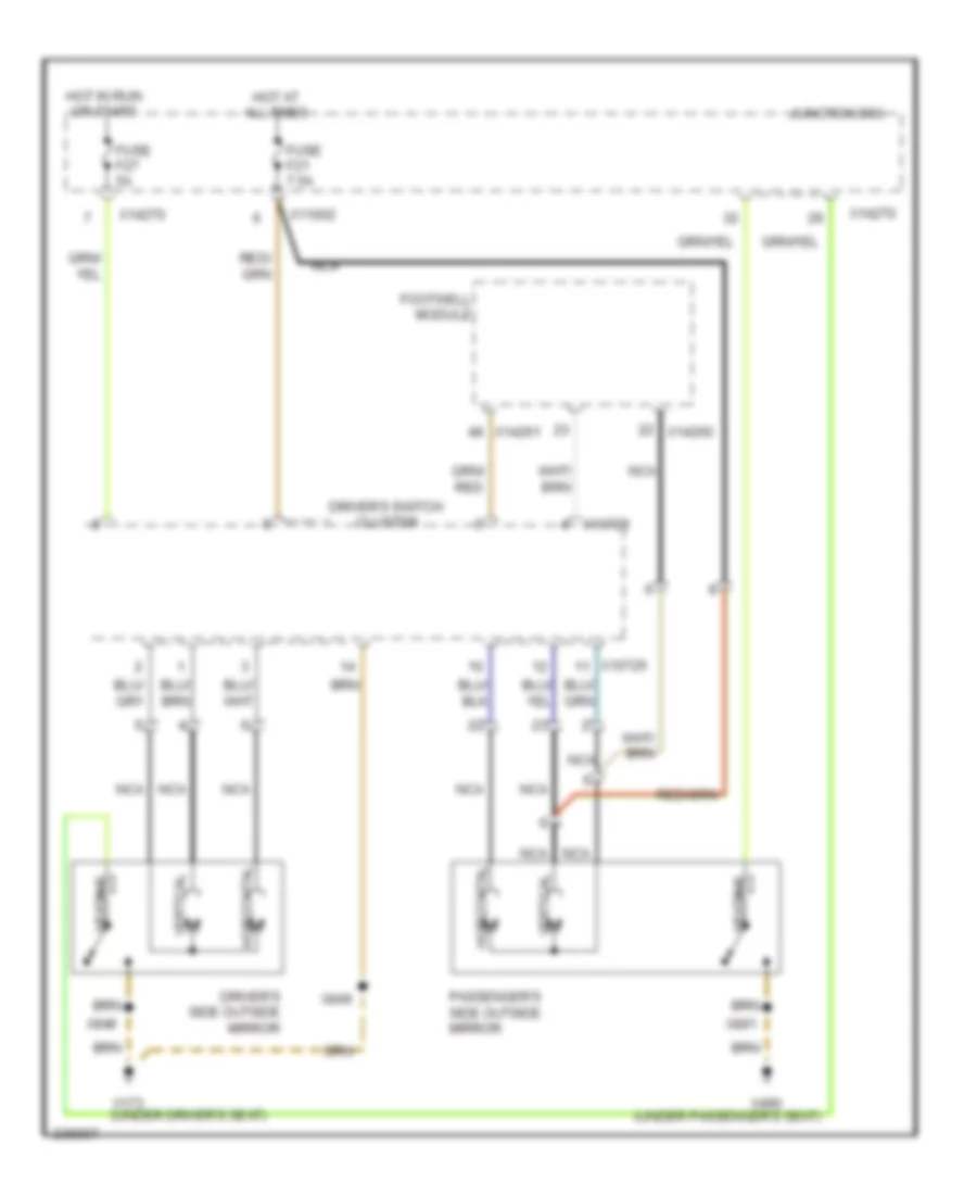 Power Mirrors Wiring Diagram for BMW 325xi 2006