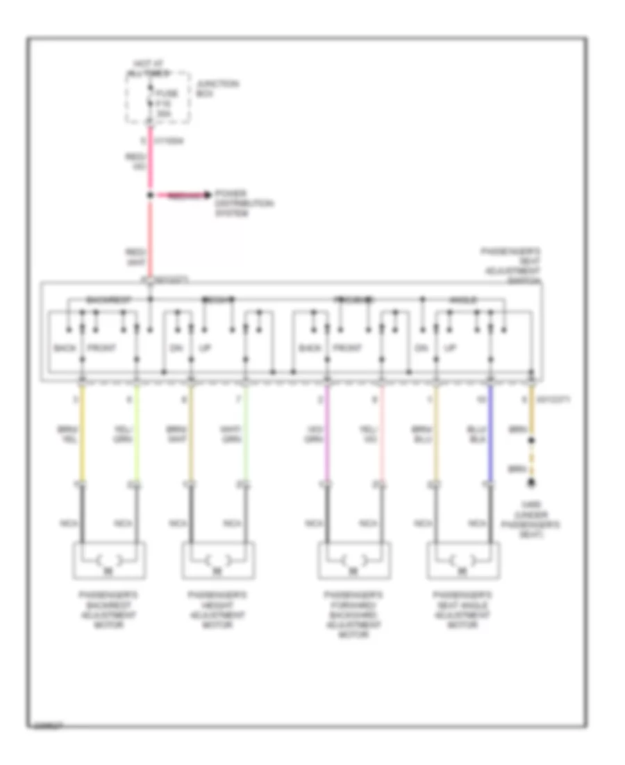 Passenger Power Seat Wiring Diagram for BMW 325xi 2006