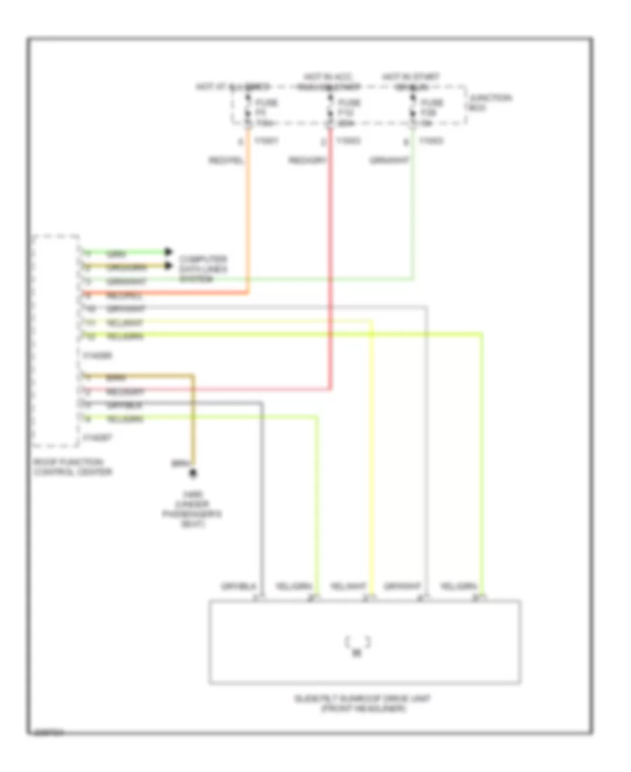 Power Top Sunroof Wiring Diagram Sedan for BMW 325xi 2006