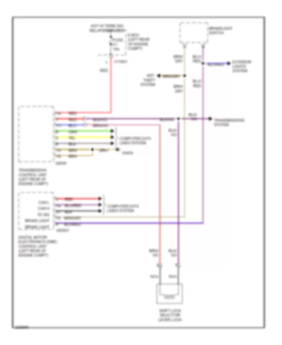 Shift Interlock Wiring Diagram for BMW 325xi 2006