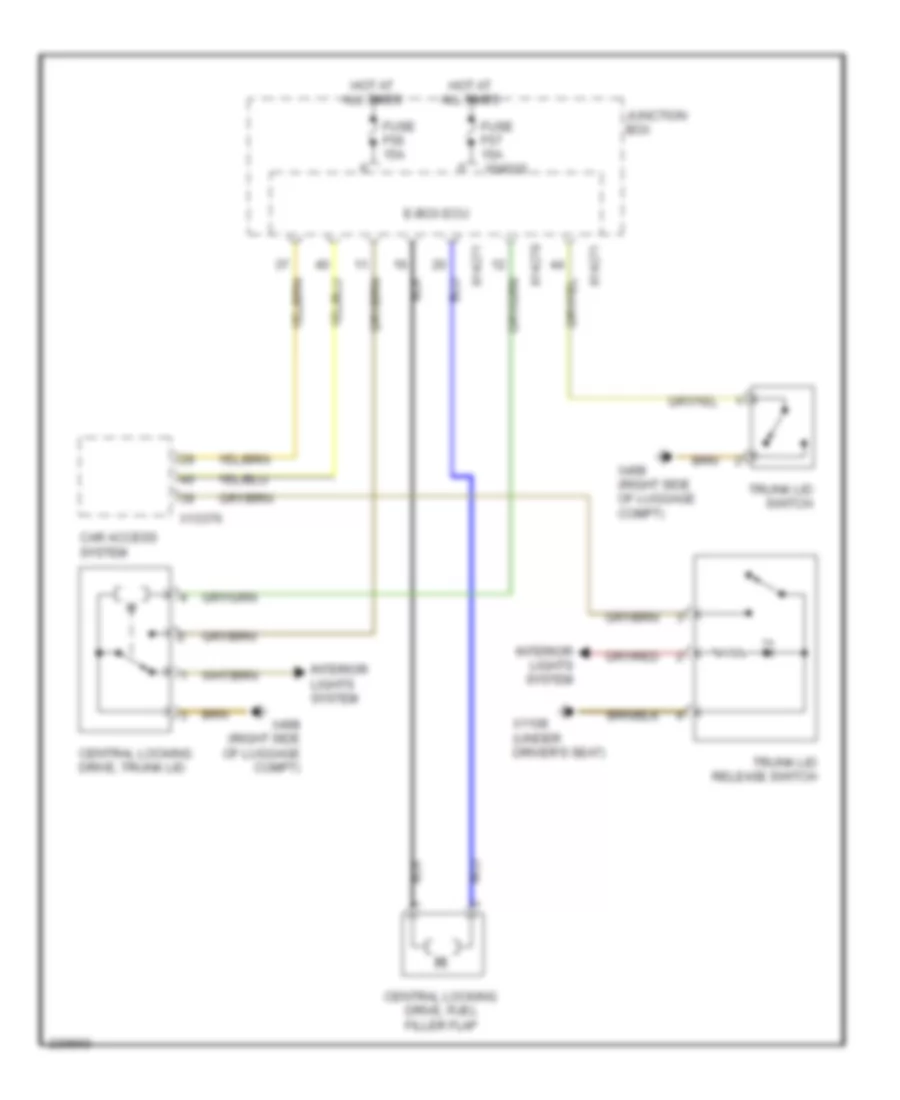 Trunk, Tailgate, Fuel Door Wiring Diagram for BMW 325xi 2006