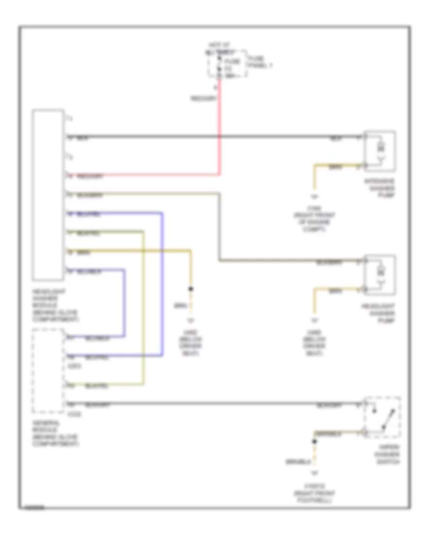 схема шайбы фары для BMW 540i 1998