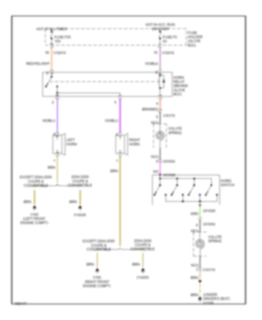 Horn Wiring Diagram for BMW 330Ci 2006