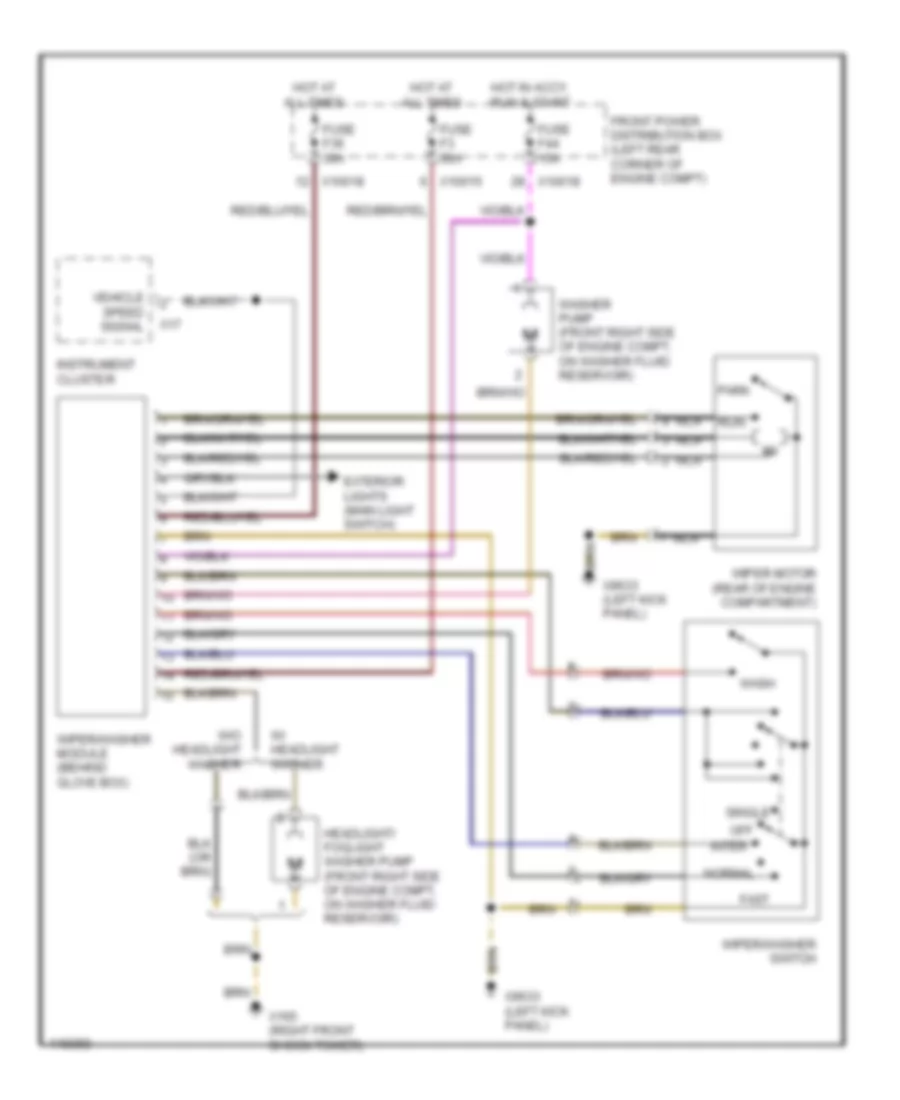 Электросхема стеклоочистителя, дворников и омывателя, Родстер для BMW M Roadster 2002