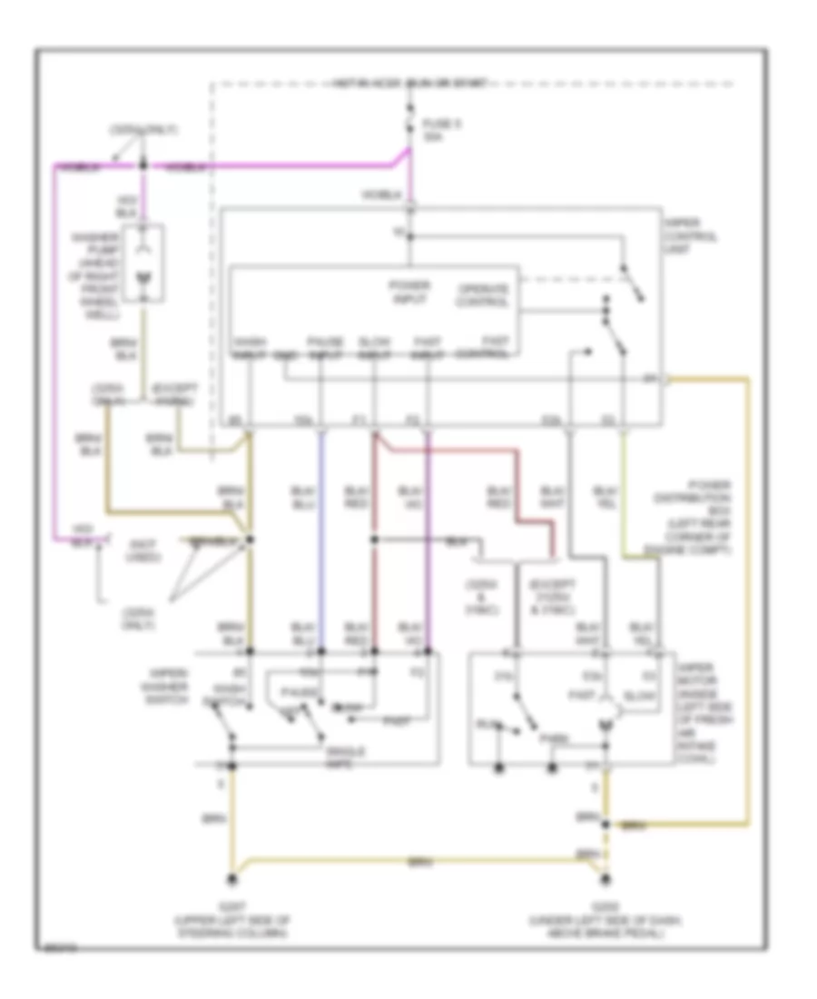 WiperWasher Wiring Diagram for BMW 325is 1990