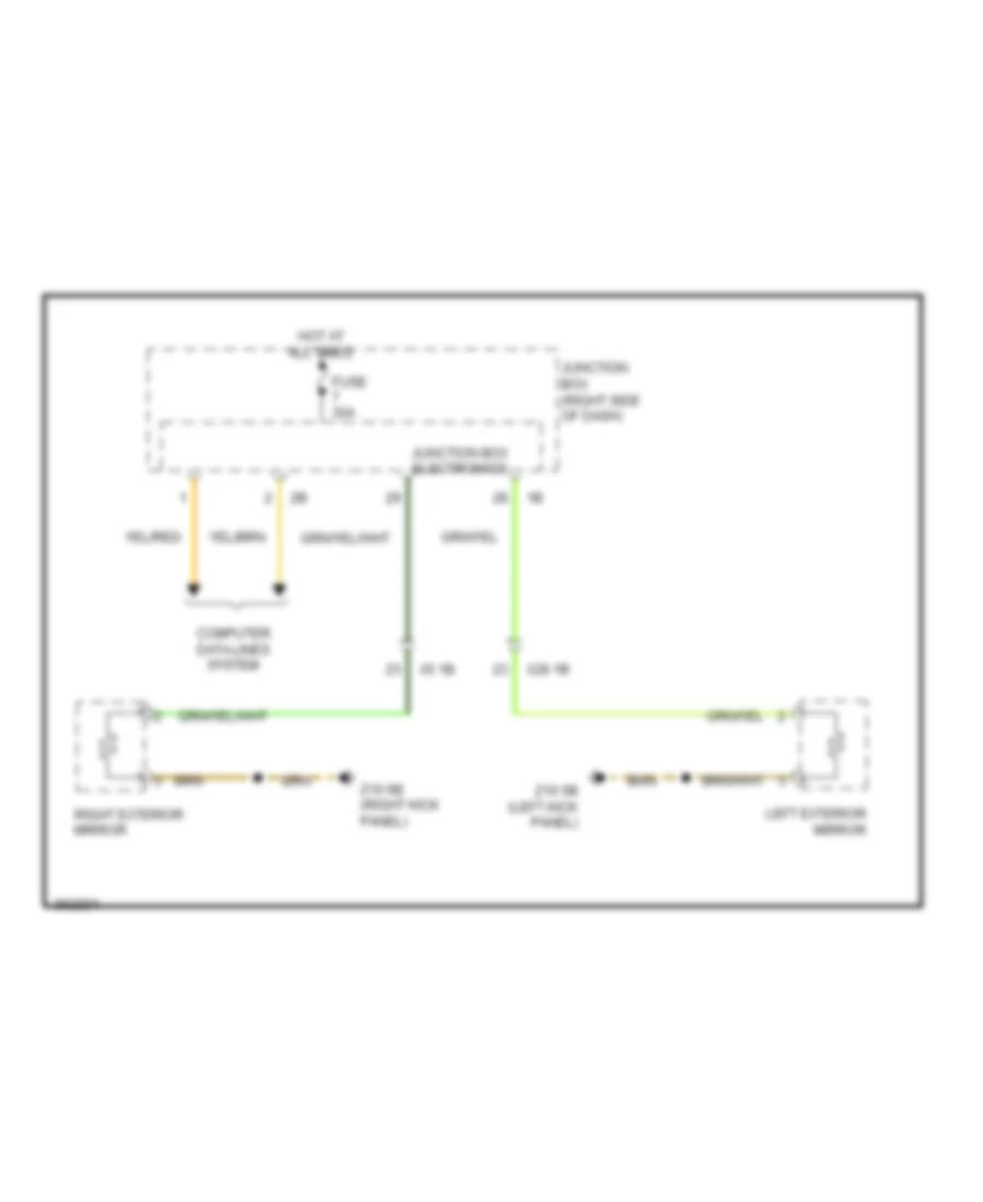 Heated Mirrors Wiring Diagram, without LIN bus Function for BMW 550i GT 2011