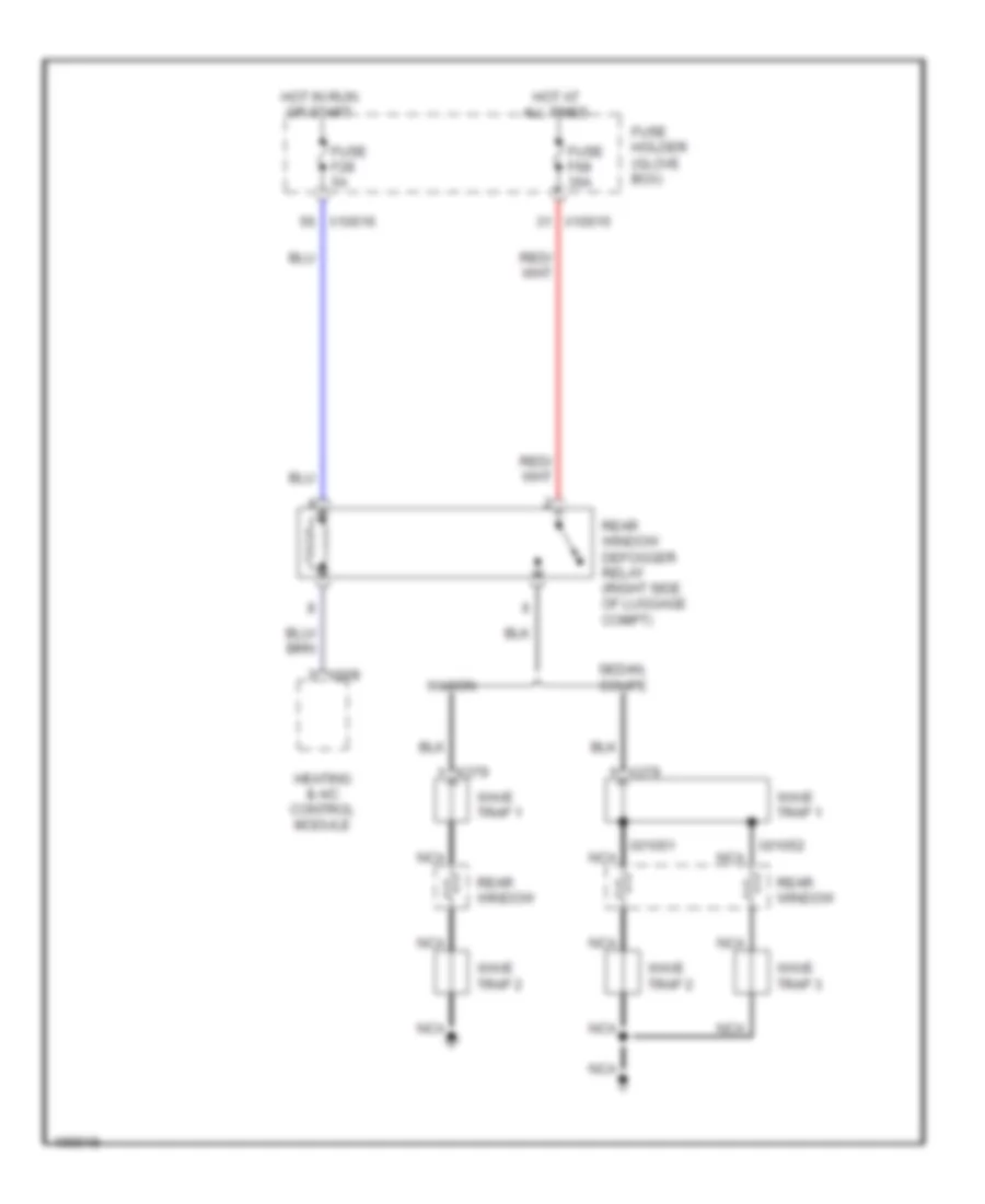 Defoggers Wiring Diagram, Except Convertible for BMW M3 2002