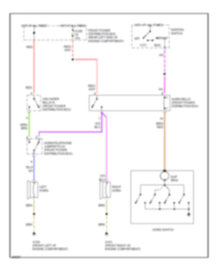 Horn Wiring Diagram for BMW 525i 1990