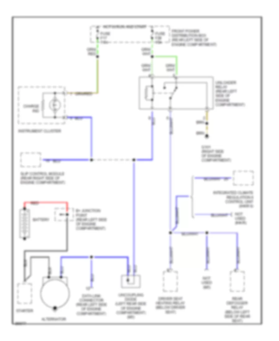 Charging Wiring Diagram for BMW 525i 1990