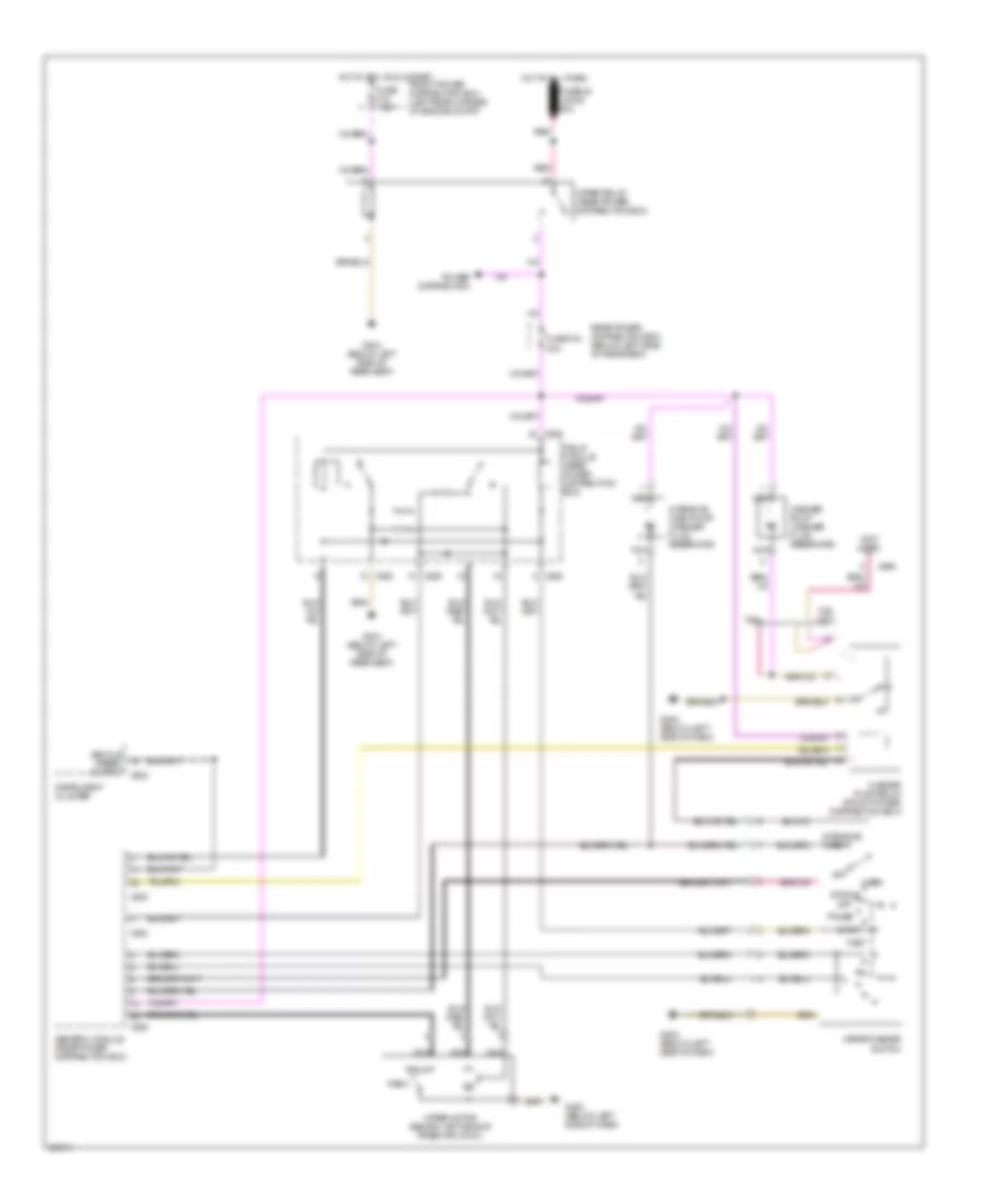 Электросхема стеклоочистителя, дворников и омывателя для BMW 750iL 1990