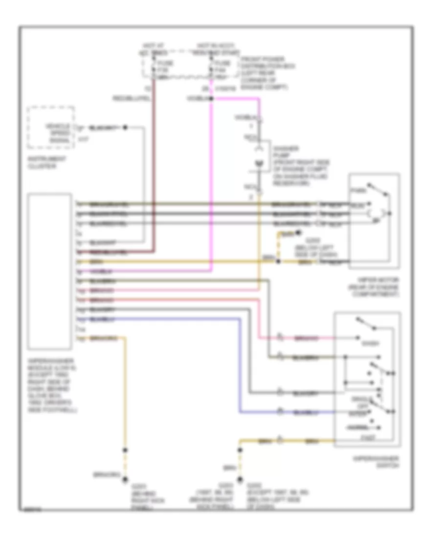 Wiper Washer Wiring Diagram USA Convertible for BMW 323i 1999