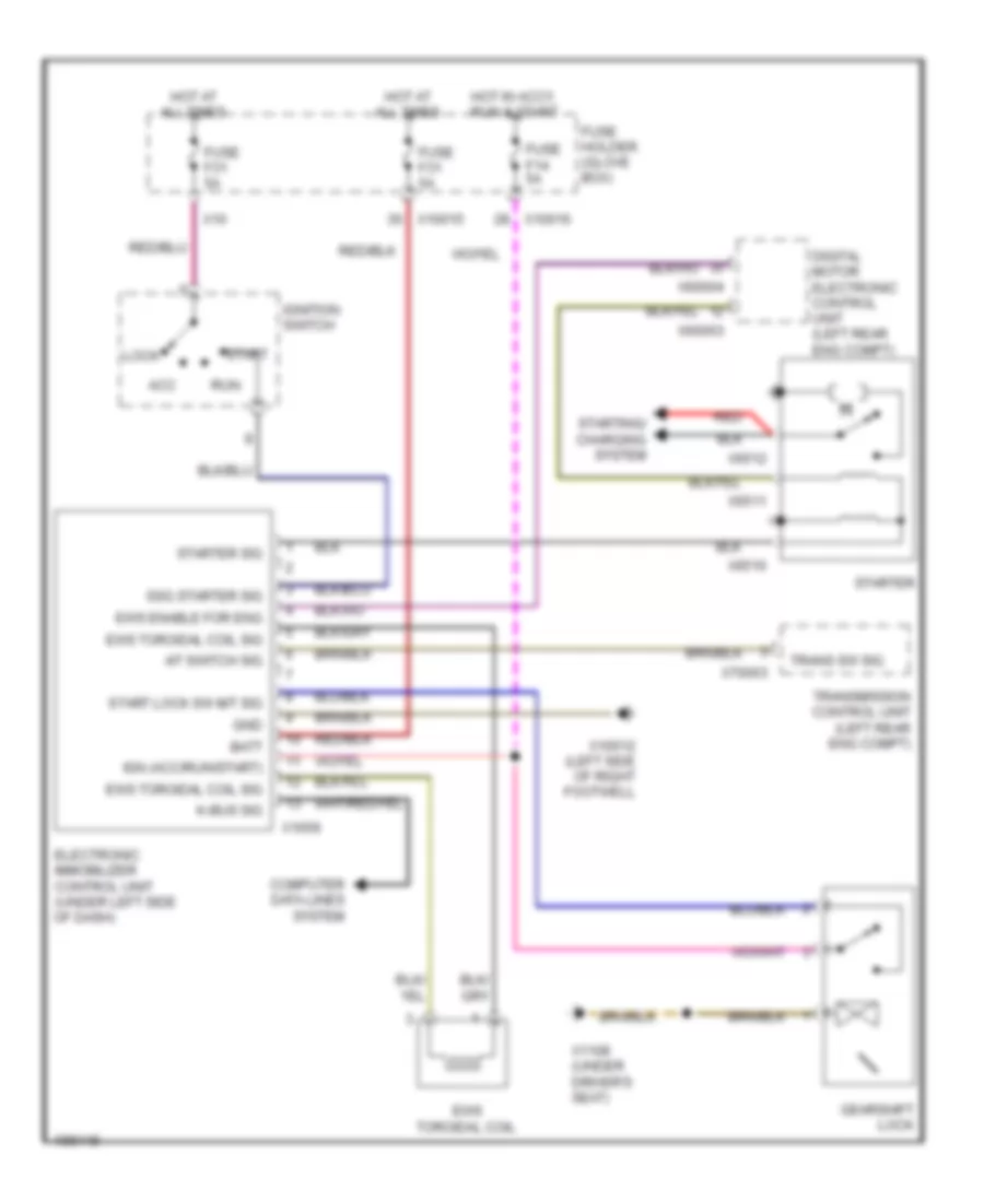 Drive-Away Protection Wiring Diagram, Except Convertible for BMW 323i 1999