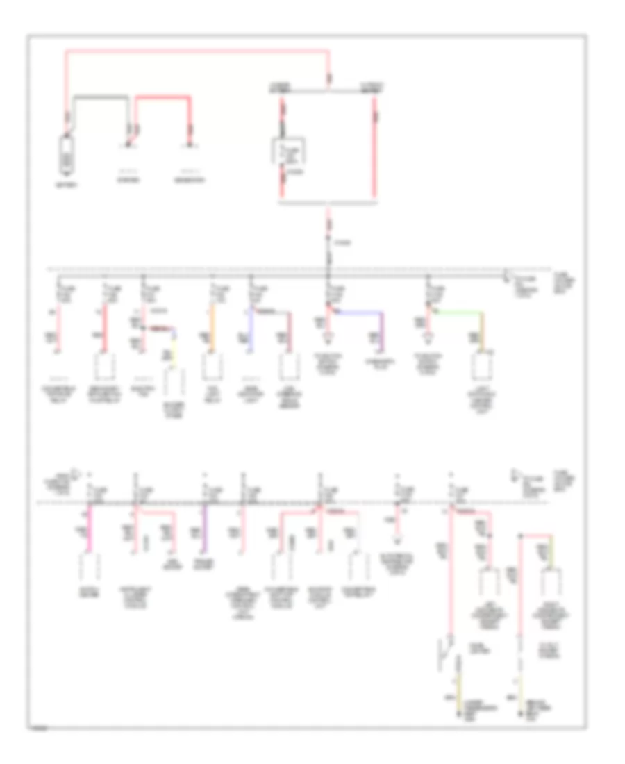 Power Distribution Wiring Diagram, Except Convertible (1 of 6) for BMW 323i 1999