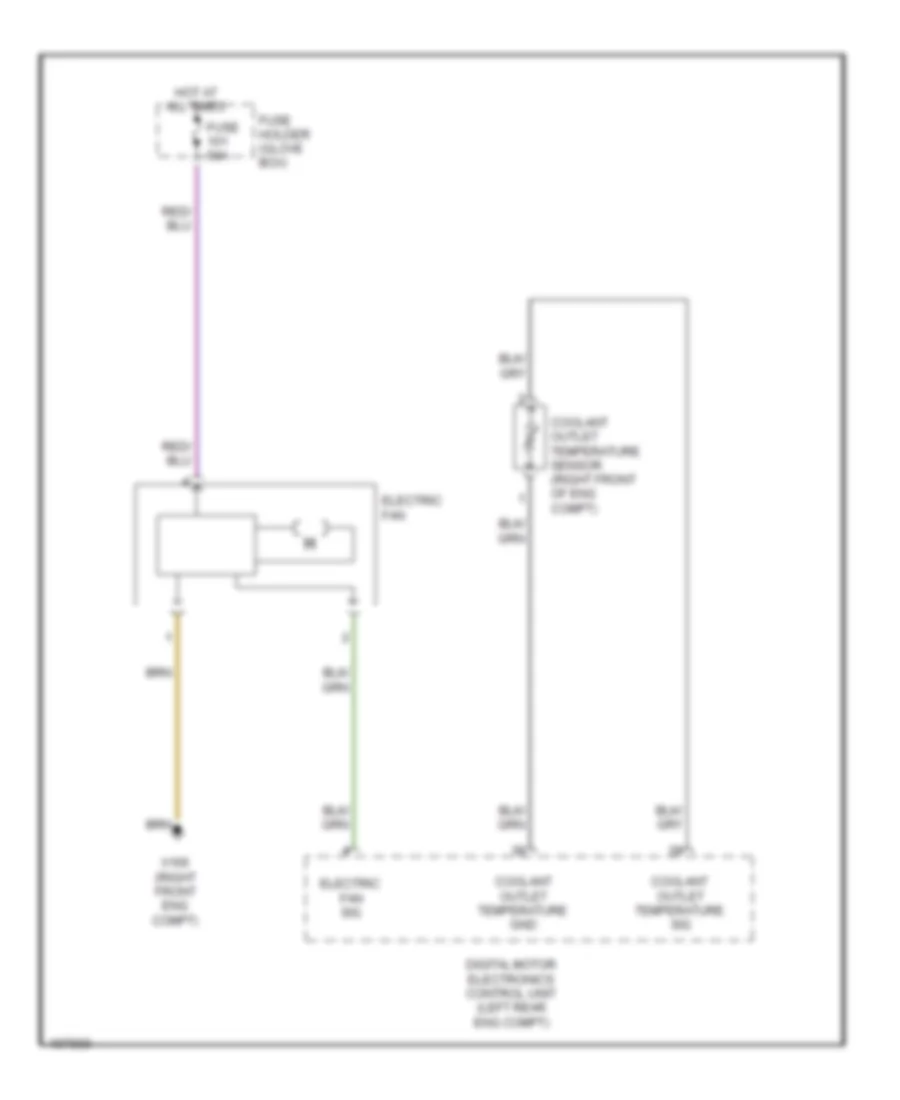 Cooling Fan Wiring Diagram, Except Convertible for BMW 328i 1999