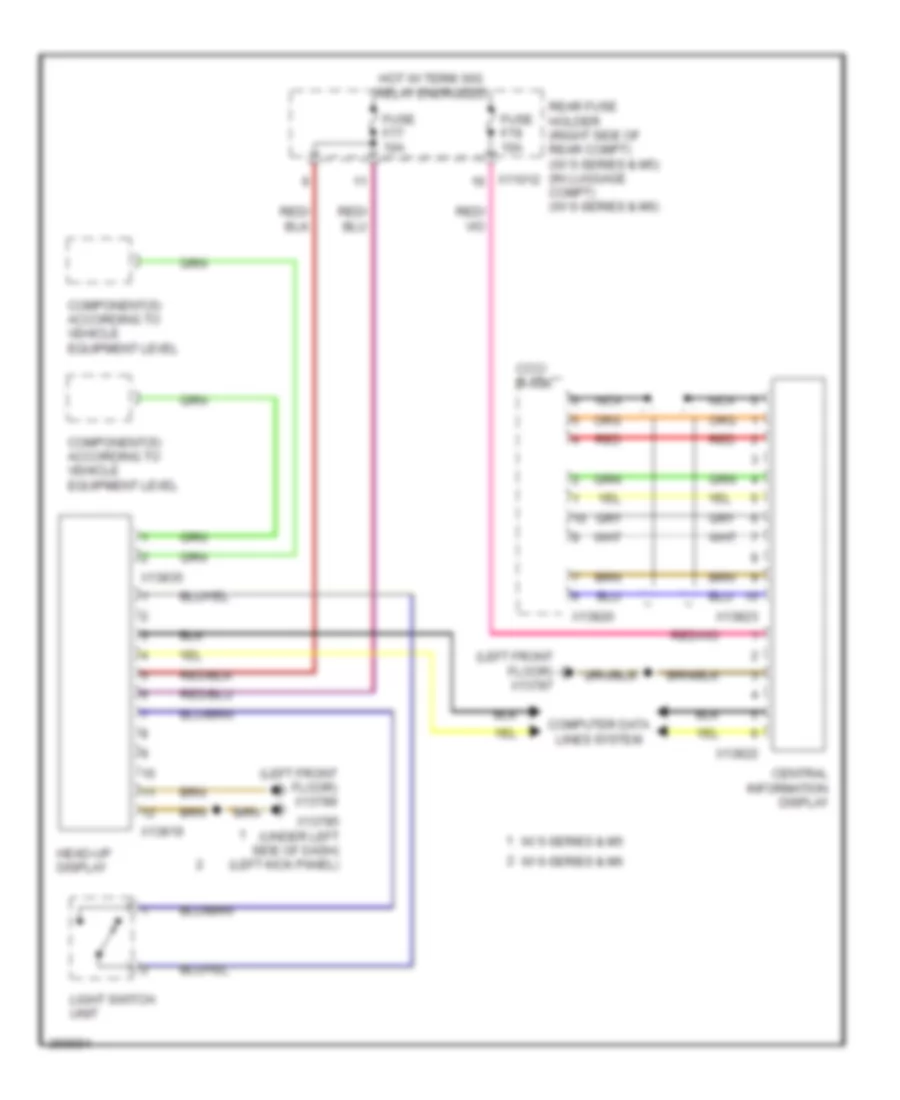 Display Wiring Diagram for BMW 650i 2006