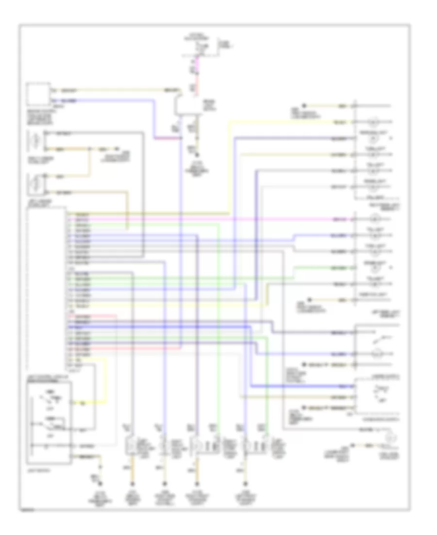 Exterior Lamps Wiring Diagram Sedan for BMW 528i 1999