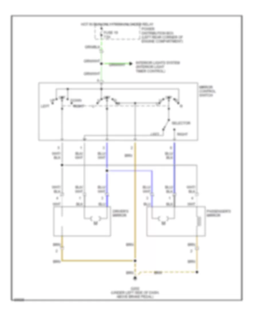 Power Mirror Wiring Diagram Convertible for BMW 325iX 1991