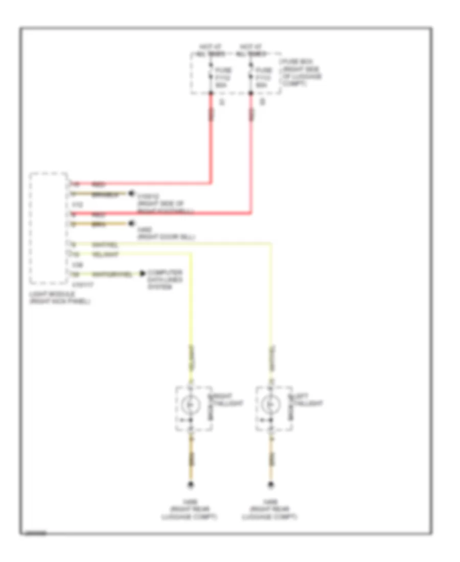 Back up Lamps Wiring Diagram for BMW 740i 1999