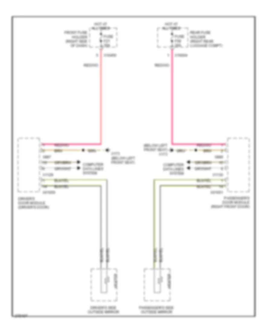 Heated Mirrors Wiring Diagram for BMW 760Li 2006