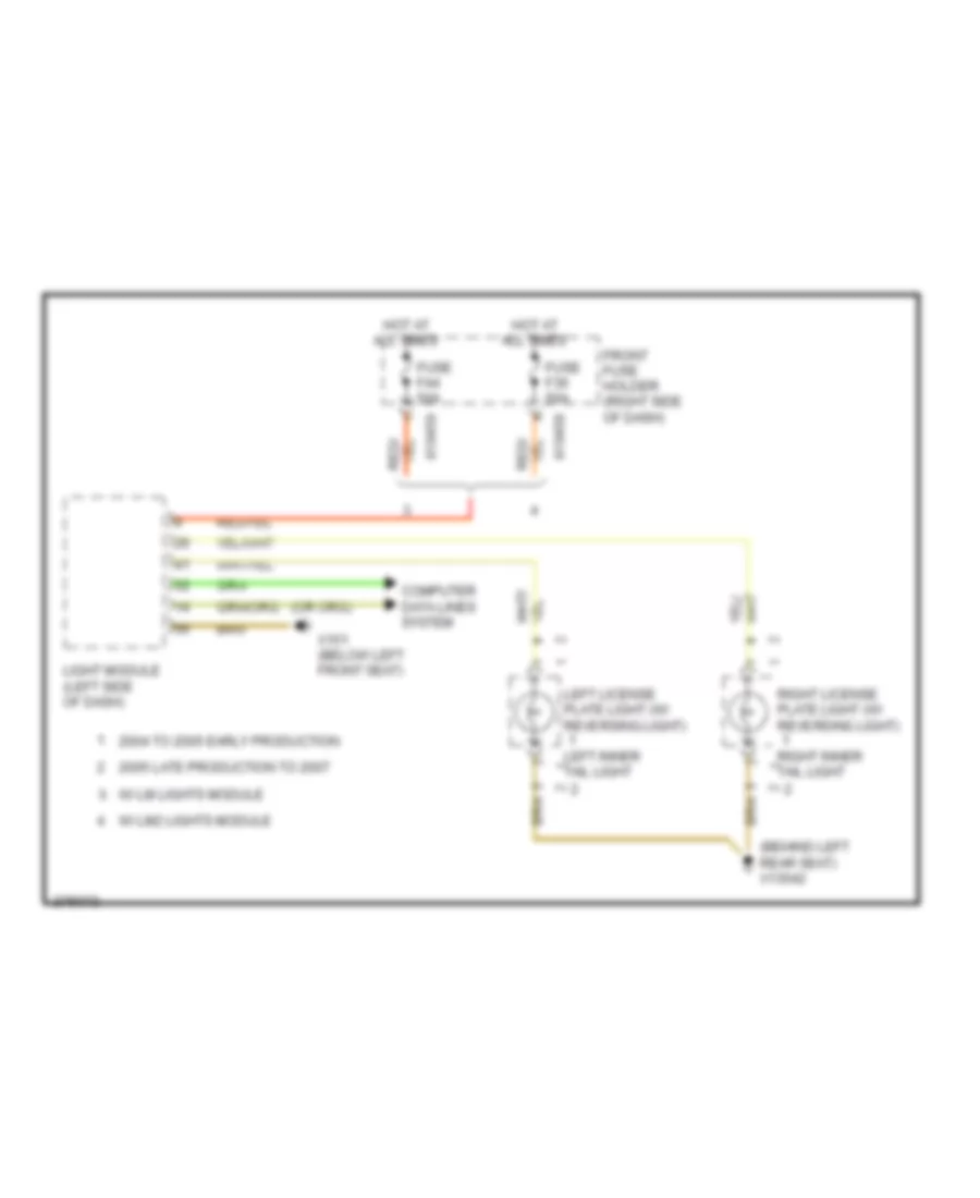 Back up Lamps Wiring Diagram for BMW 760Li 2006