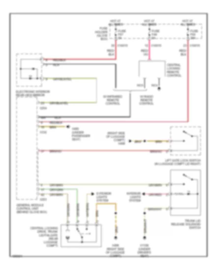 Trunk Tailgate Fuel Door Wiring Diagram Except Convertible Except Wagon for BMW 330xi 2003