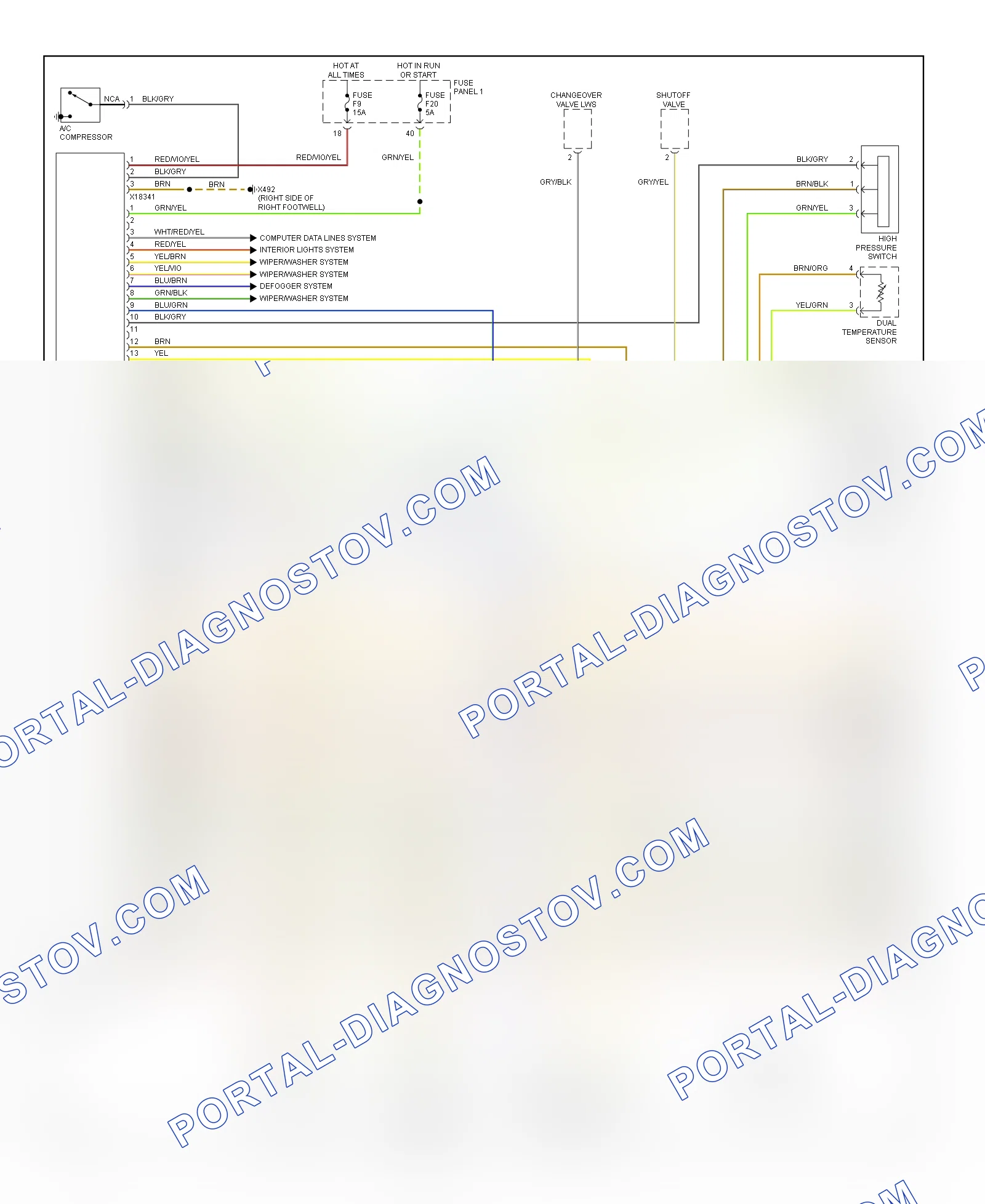Automatic A C Wiring Diagram 1 of 2 for BMW 540i 2003