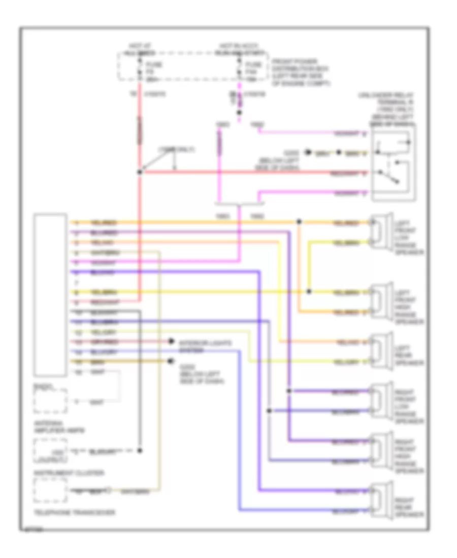 6-Speaker System Wiring Diagram for BMW 318is 1992