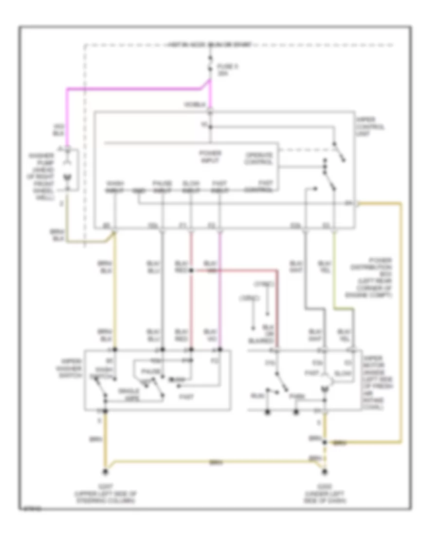 WiperWasher Wiring Diagram, Convertible for BMW 318is 1992
