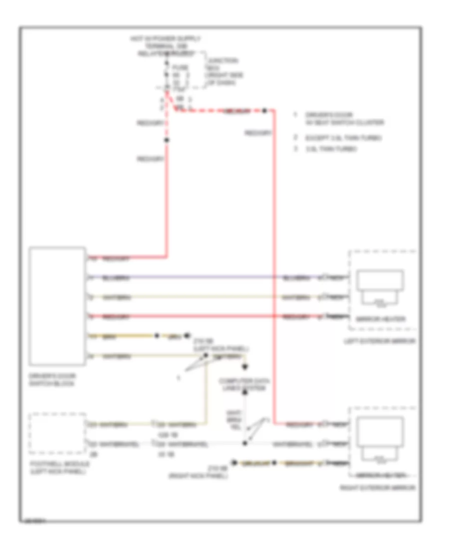 Heated Mirrors Wiring Diagram for BMW 740Li 2012