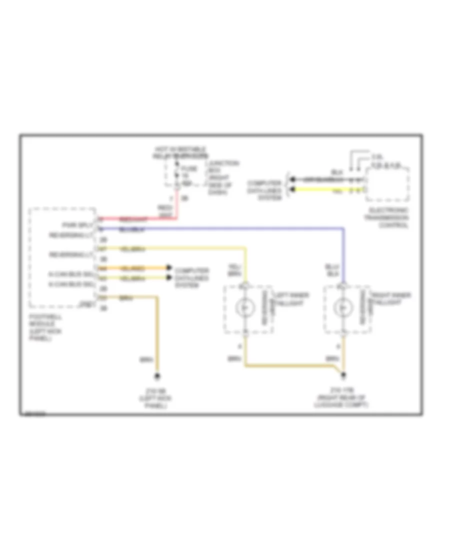 Backup Lamps Wiring Diagram for BMW 740Li 2012