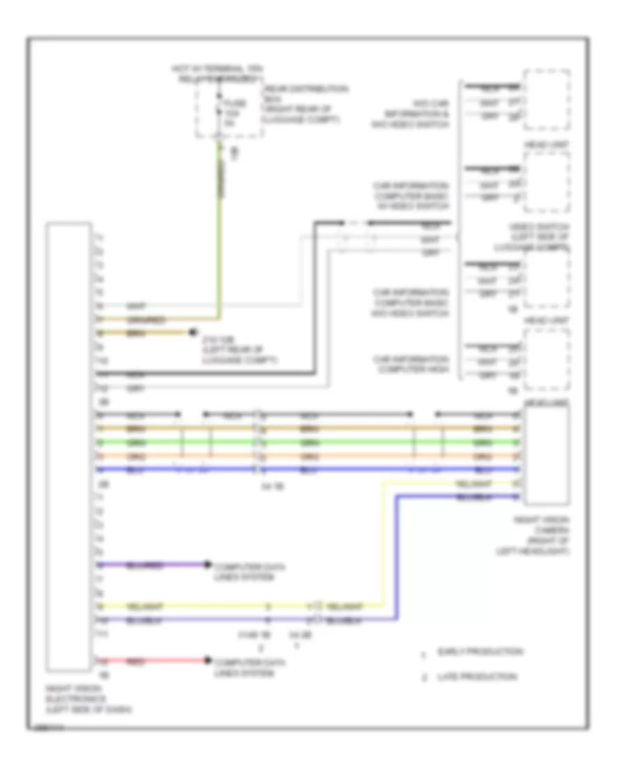 Night Vision Wiring Diagram for BMW 740Li 2012