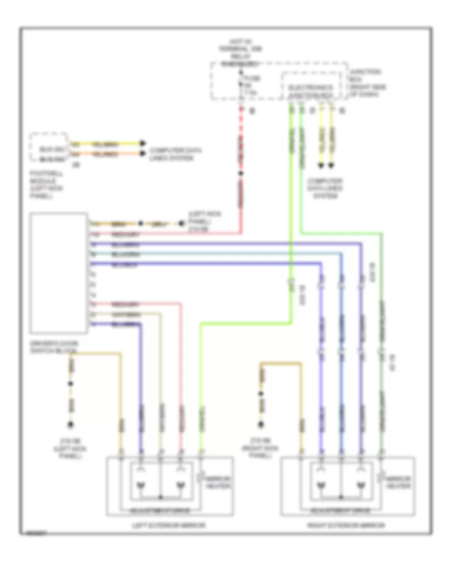 Memory Mirrors Wiring Diagram without LIN bus Function for BMW 535i 2014