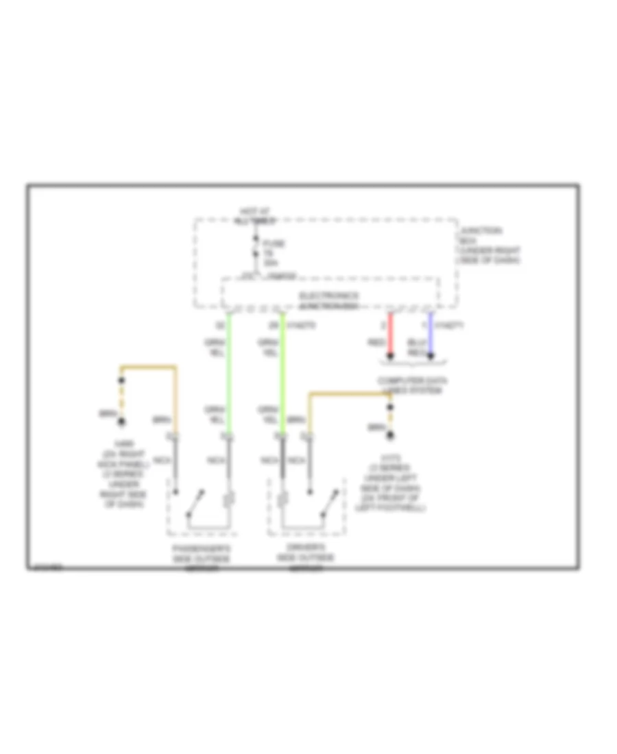 Heated Mirrors Wiring Diagram for BMW Z4 30i 2009