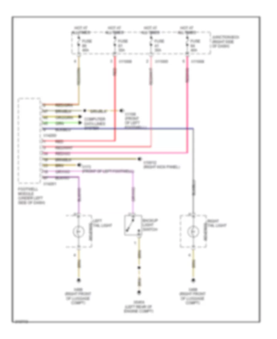 Back up Lamps Wiring Diagram for BMW Z4 30i 2009