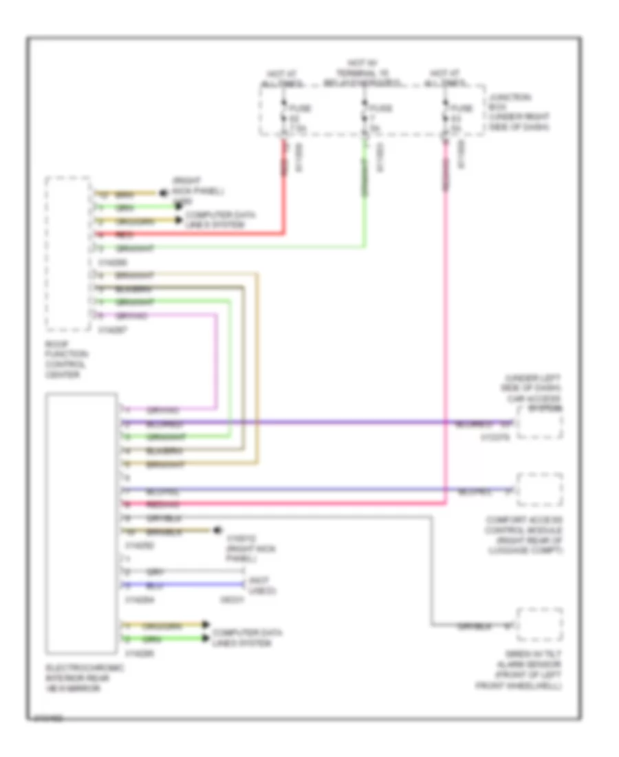 Electrochromic Mirror Wiring Diagram for BMW Z4 30i 2009