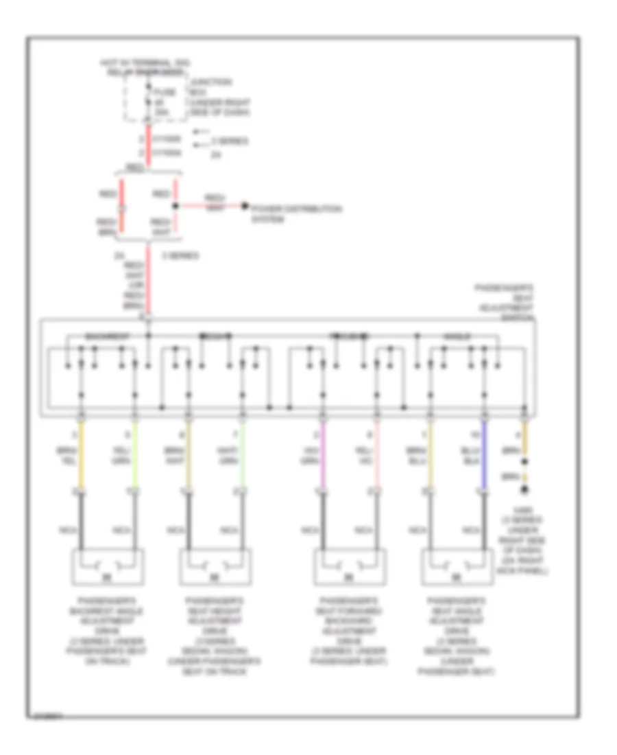 Passenger Power Seat Wiring Diagram for BMW Z4 30i 2009