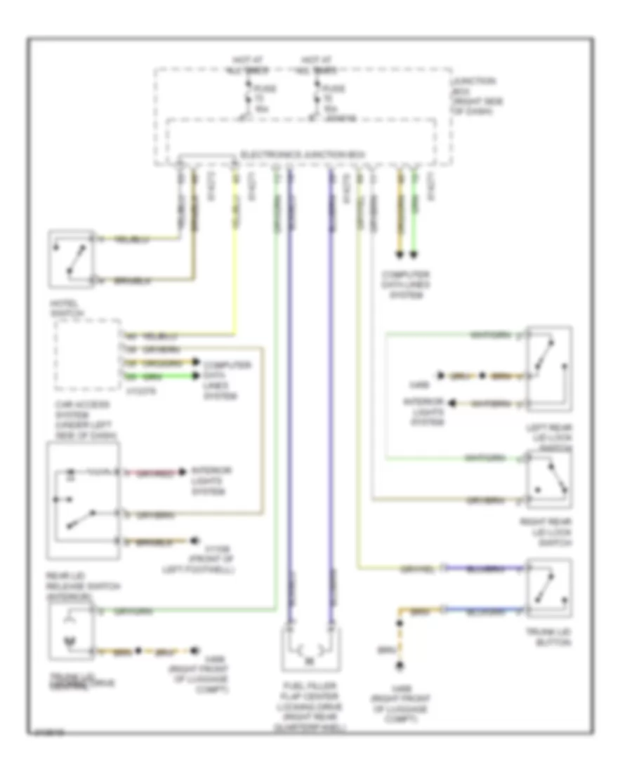 Trunk  Fuel Door Release Wiring Diagram for BMW Z4 30i 2009