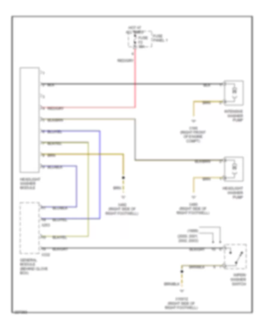 схема шайбы фары для BMW 540i 2001