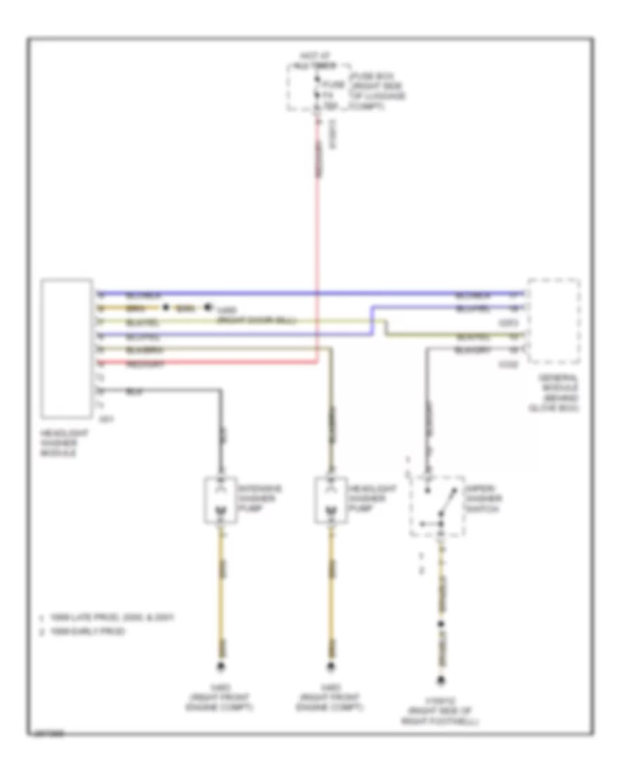 схема шайбы фары для BMW 740i 2000