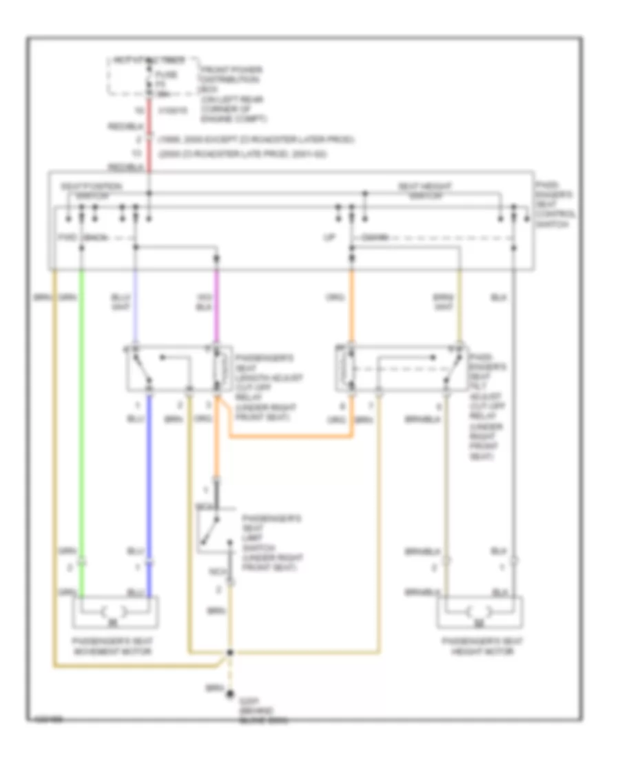 Passenger s Sport Seat Wiring Diagram for BMW M Coupe 2001