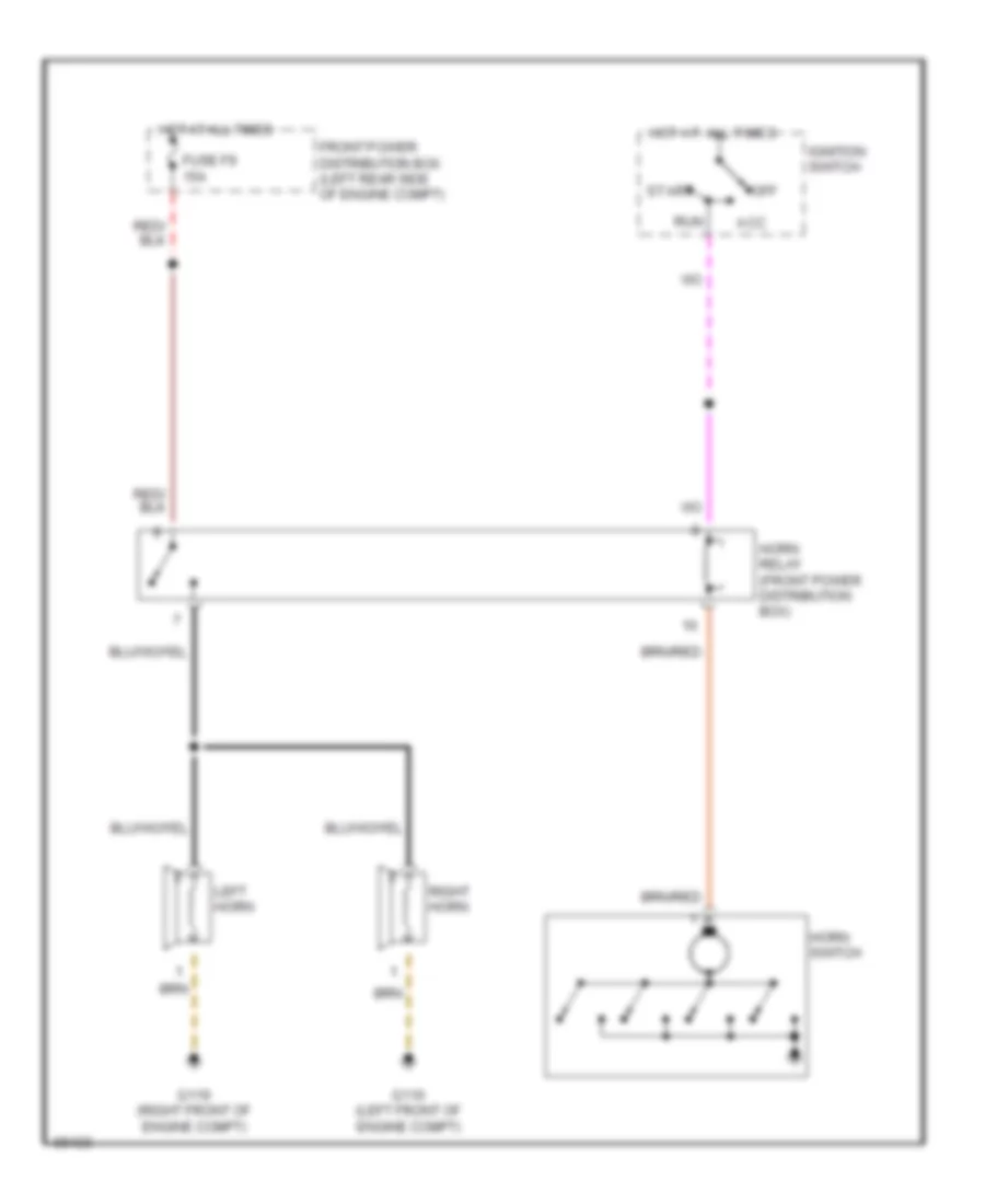 Horn Wiring Diagram for BMW 735i 1992