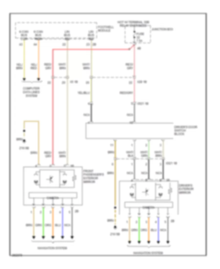 Power Mirrors Wiring Diagram, with High Version for BMW X3 28i 2011