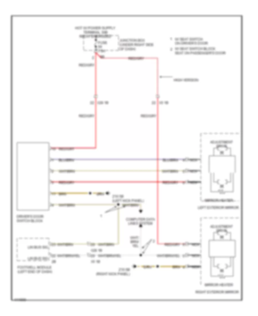 Heated Mirrors Wiring Diagram for BMW 650i Gran Coupe 2013