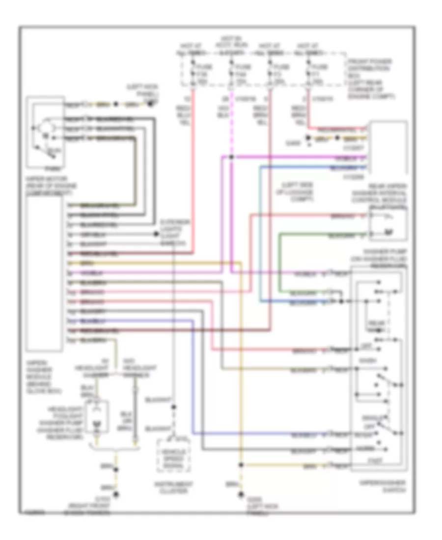 Электросхема стеклоочистителя, дворников и омывателя, Купе для BMW M Roadster 2000