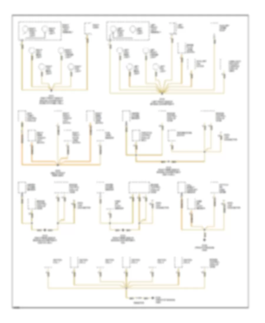 Ground Distribution Wiring Diagram 3 of 7 for BMW 525i 1993