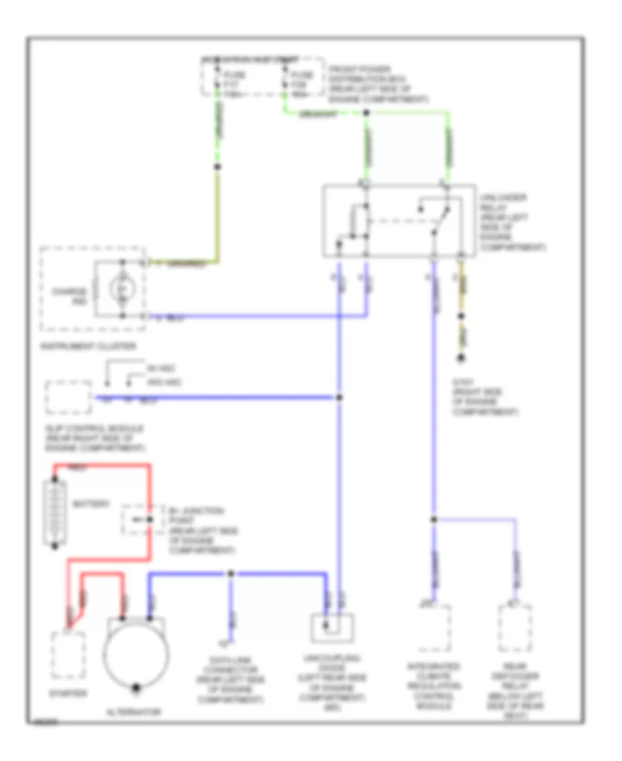 Charging Wiring Diagram for BMW 525i 1993