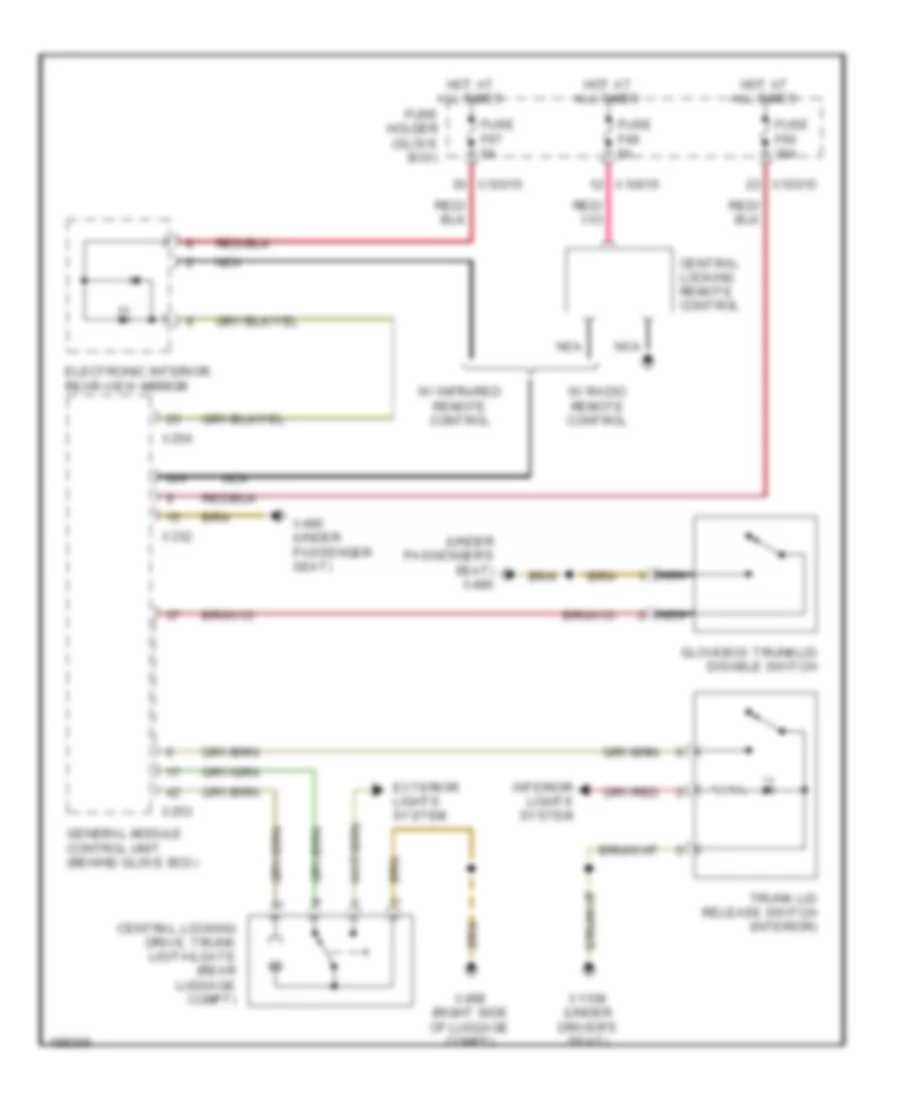 Trunk Tailgate Fuel Door Wiring Diagram Convertible for BMW 325Ci 2004