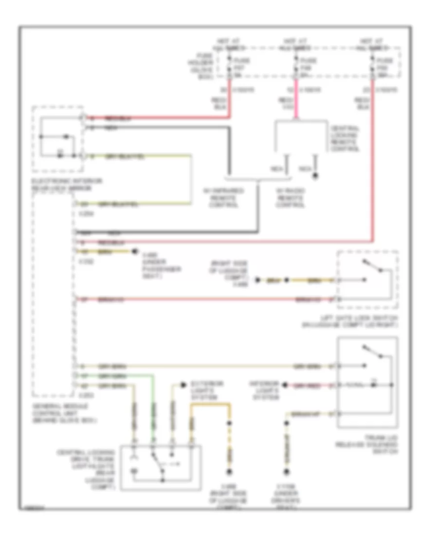 Trunk Tailgate Fuel Door Wiring Diagram Except Convertible for BMW 325Ci 2004