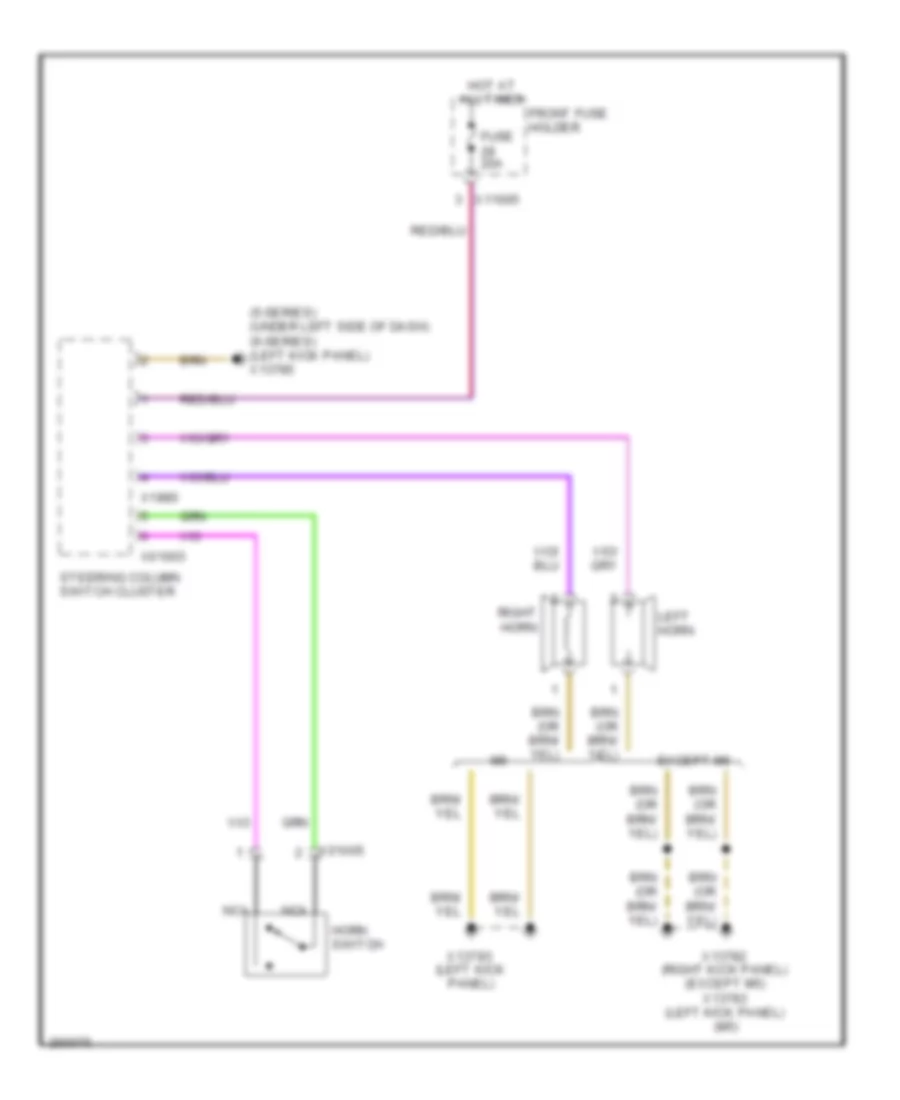 Horn Wiring Diagram for BMW 525xi 2007
