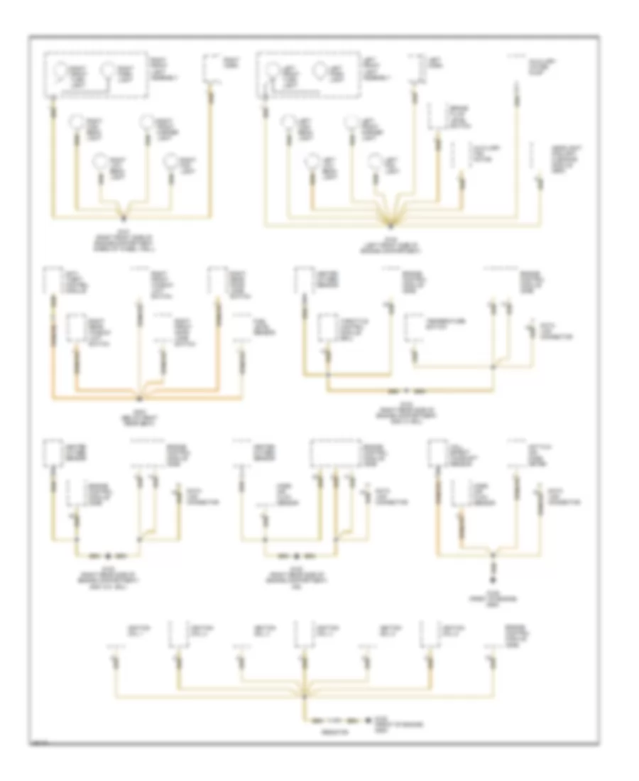 Ground Distribution Wiring Diagram 3 of 7 for BMW 535i 1993